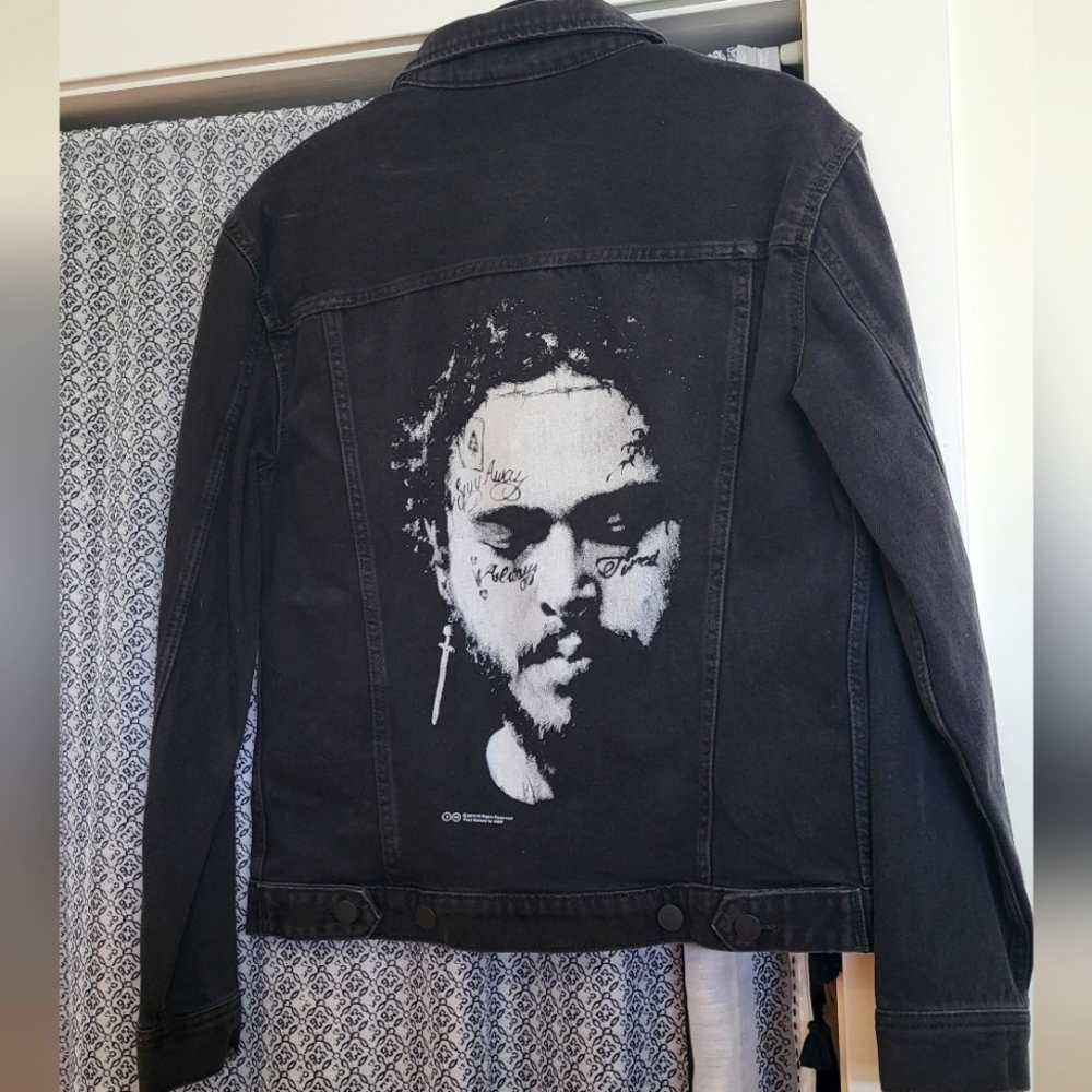 h&m x posty co. black denim jacket NWT